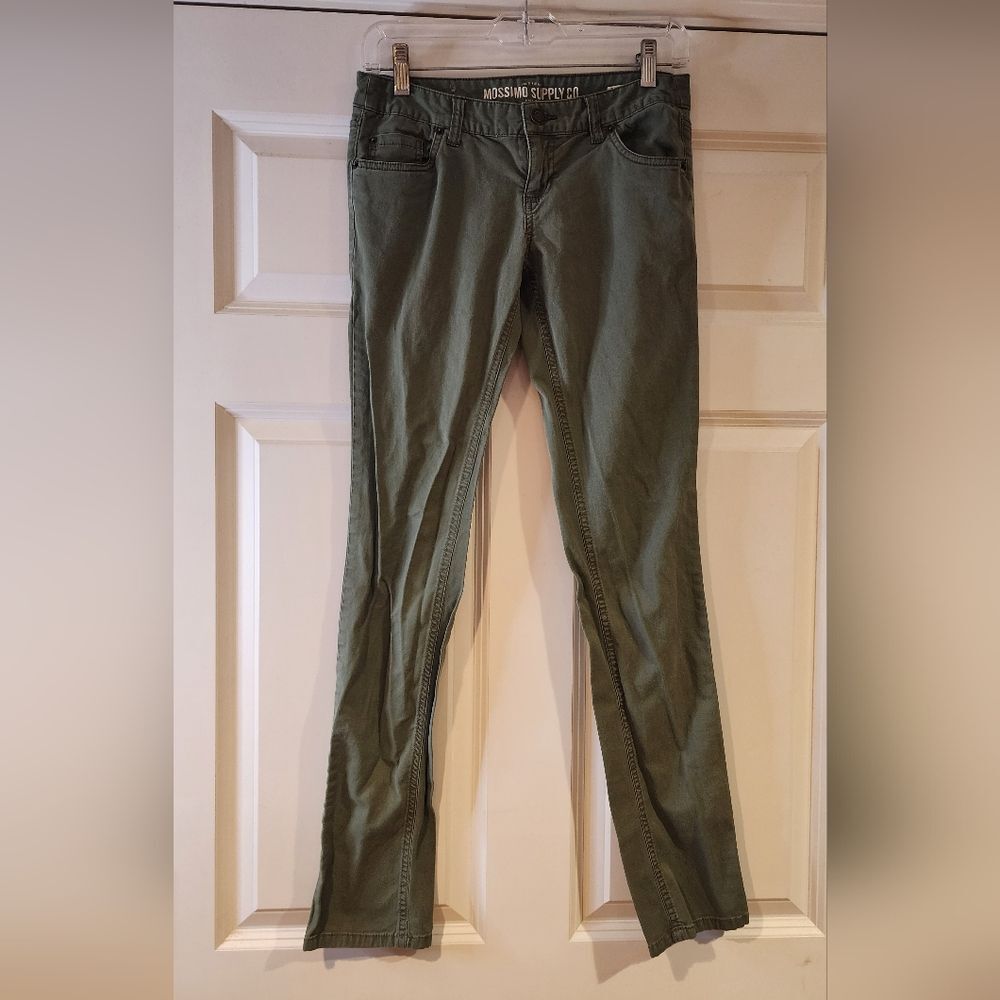 Mossimo Supply Co stretchy green skinny pants size 3